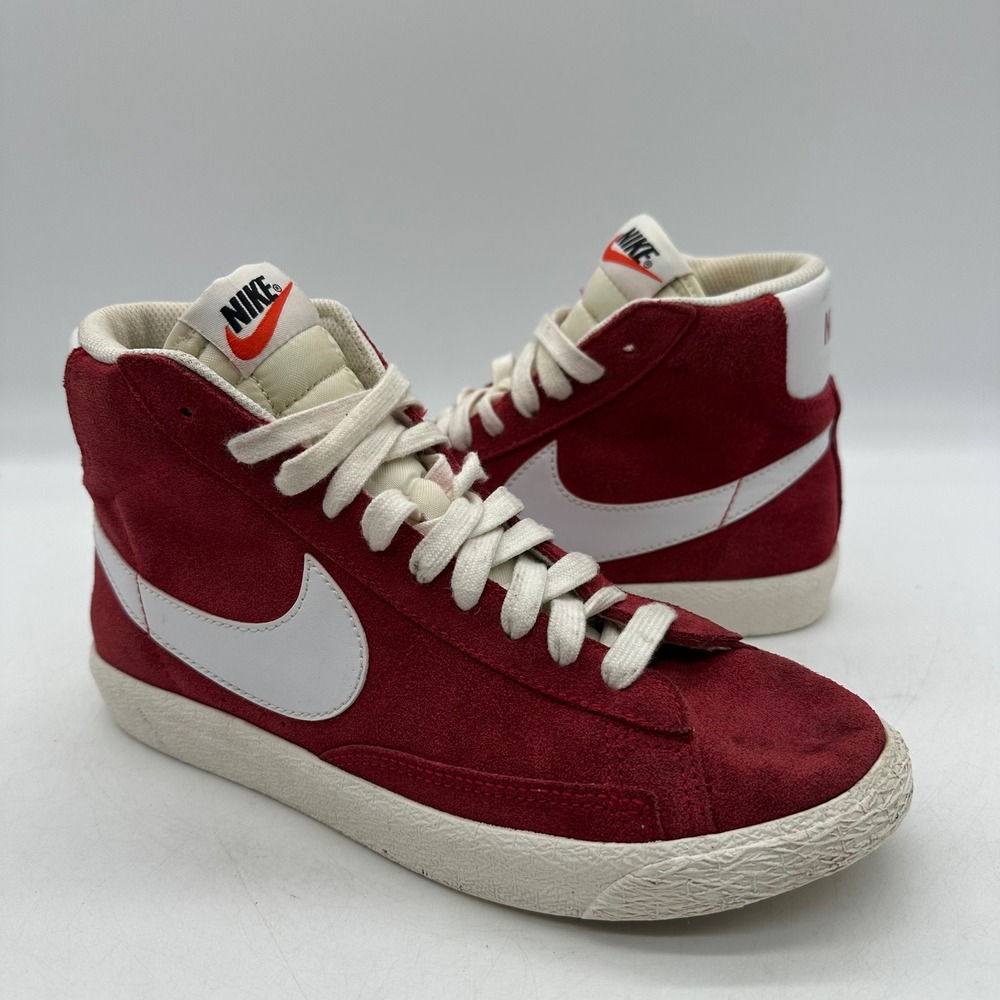 Nike DA4672-600 Youth Size 5Y GS Blazer Mid '77 "Gym Red" Suede High Sneakers